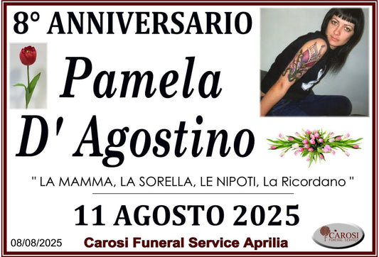 8 ANNIVERSARIO PAMELA D’AGOSTINO