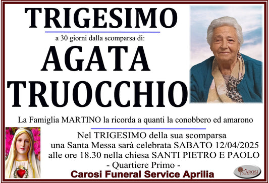 TRIGESIMO AGATA TRUOCCHIO