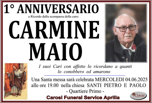 1 ANNIVERSARIO CARMINE MAIO