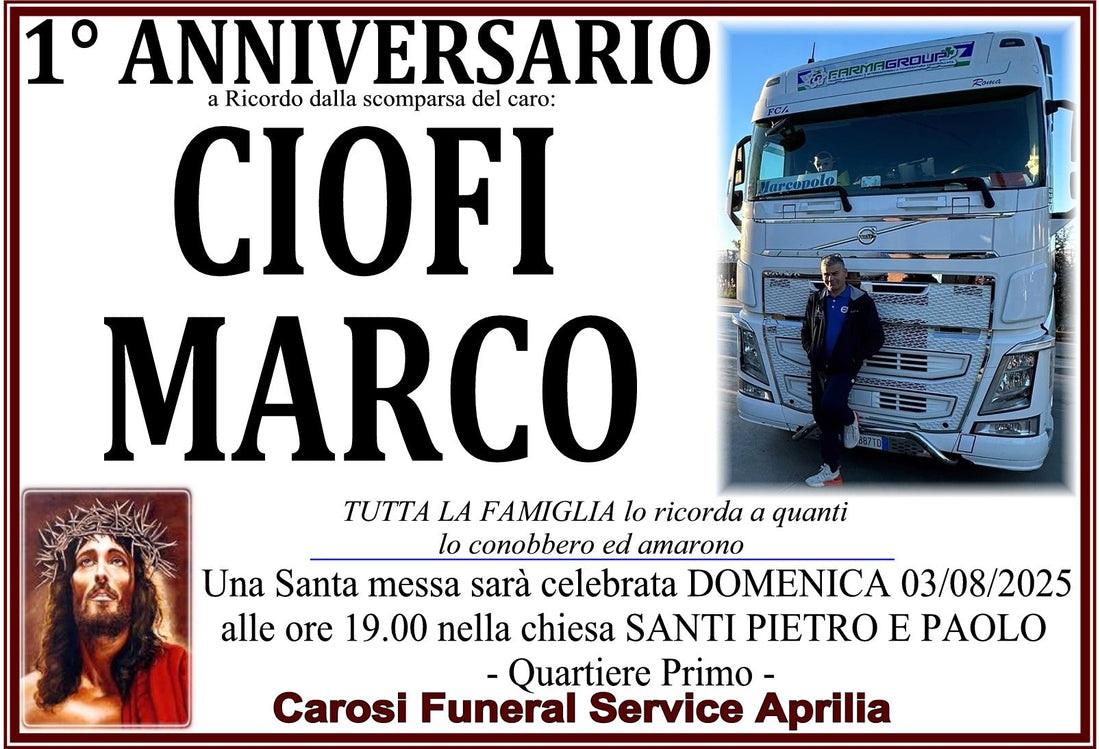 1 ANNIVERSARIO CIOFI MARCO