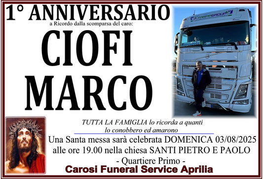 1 ANNIVERSARIO CIOFI MARCO