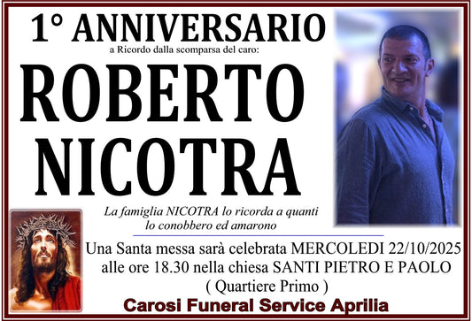 1’ ANNIVERSARIO ROBERTO NICOTRA