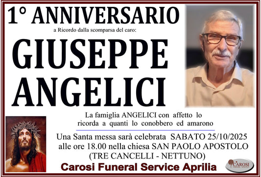 1° ANNIVERSARIO GIUSEPPE ANGELICI