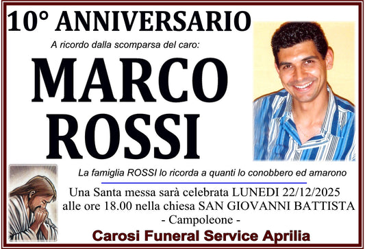 10 ANNIVERSARIO MARCO ROSSI