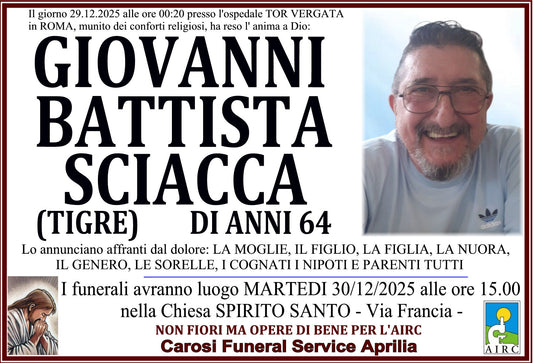 GIOVANNI SCIACCA BATTISTA