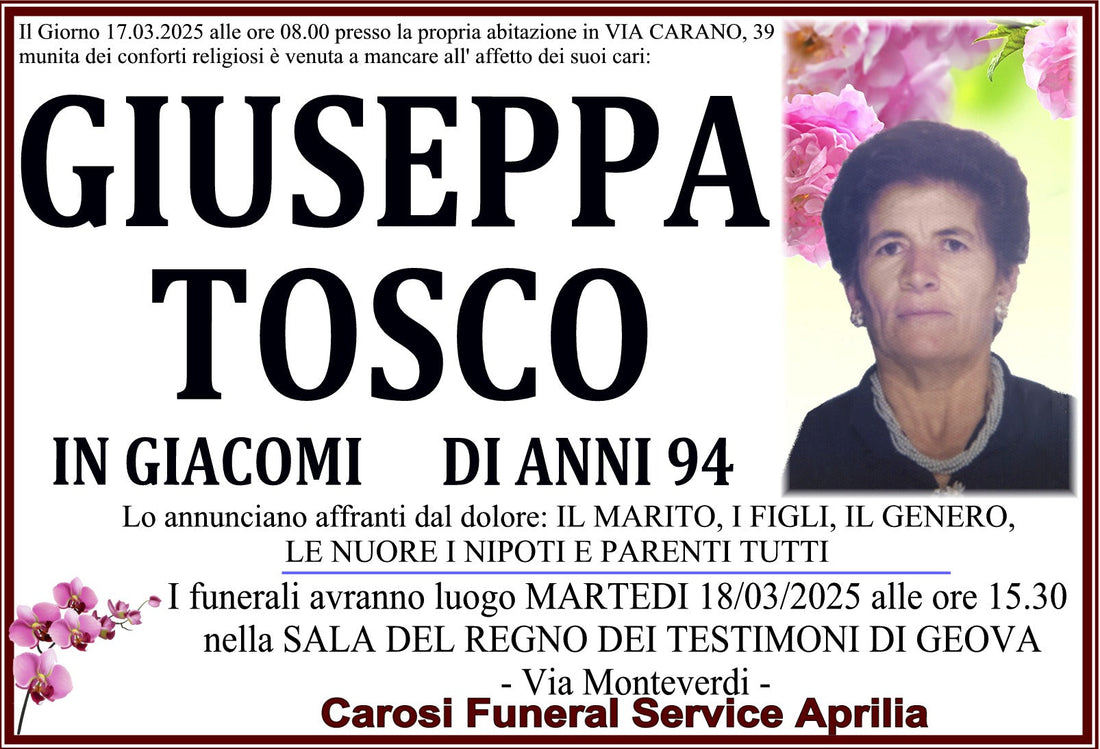 GIUSEPPA TOSCO